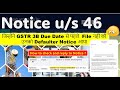 Notice on Non filing of GSTR 3B | Notice to return defaulter u/s 46 for not filing return