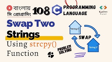 সি 108: Swap Two Strings using strcpy() function | C Programming Bangla Tutorial | সি প্রোগ্রামিং