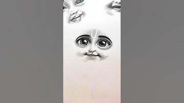 cute little Krishna drawing • radhekrishna • bal gopal • janmashtami special #shorts #shortvideo