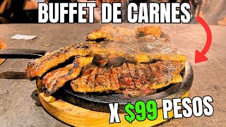 “The CHEAPEST meat buffet is in Metepec 🍖🔥”
