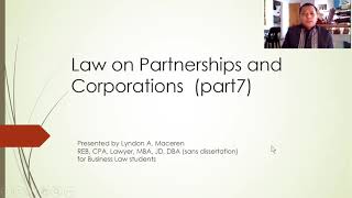 Law on Pship & Corp Part7 Title III of Corp Code