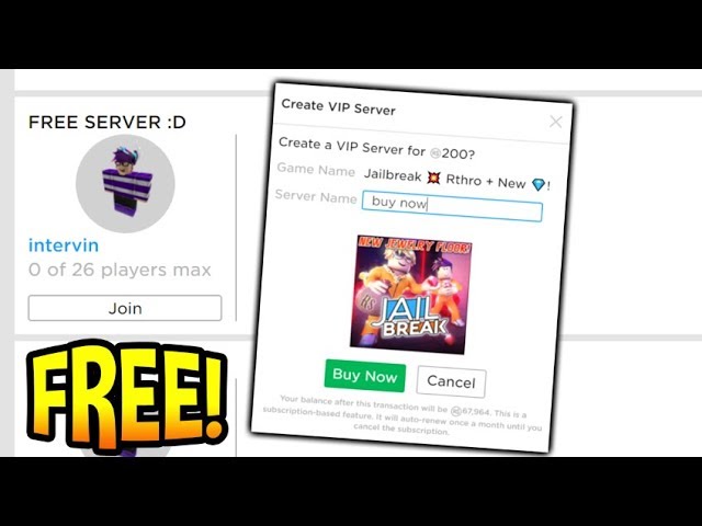 Roblox Jailbreak Free Vip Servers 2019 Youtube