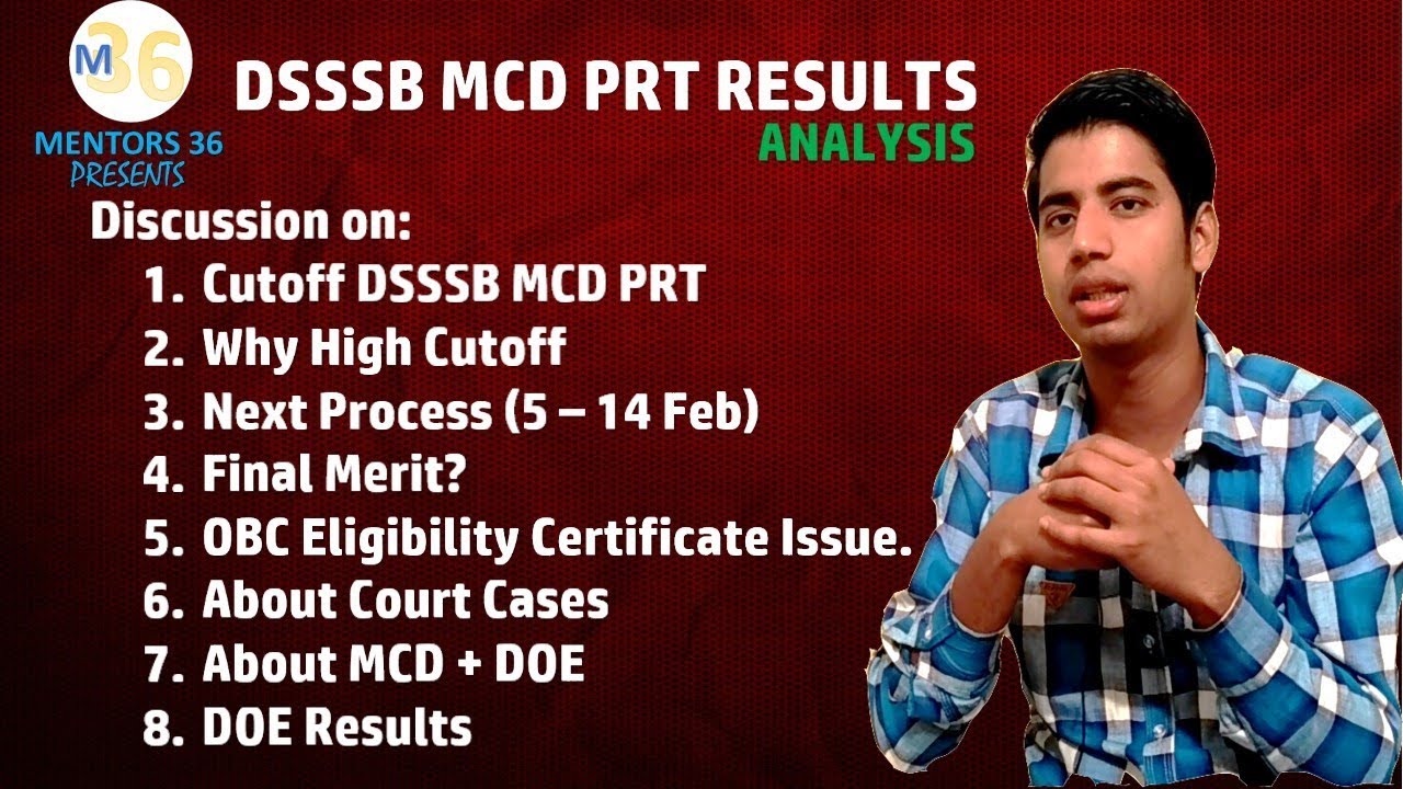 DSSSB MCD PRT Result Analysis and Your Doubts | What To do Next? Why High Cutoff | OBC Certificate
