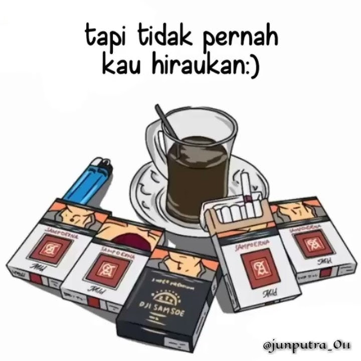 Story wa ( arti dari menggambarkan rokok sampurna mild) atau  kopi hitam