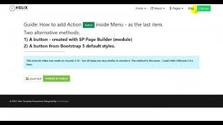 Guide:  How to add button inside menu (Helix Ultimate 2.0)