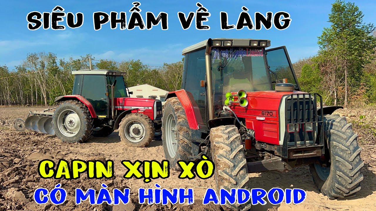 3 em siêu phẩm massey ferguson cày lâm đất cao su tiếng pô vang cả khu rừng