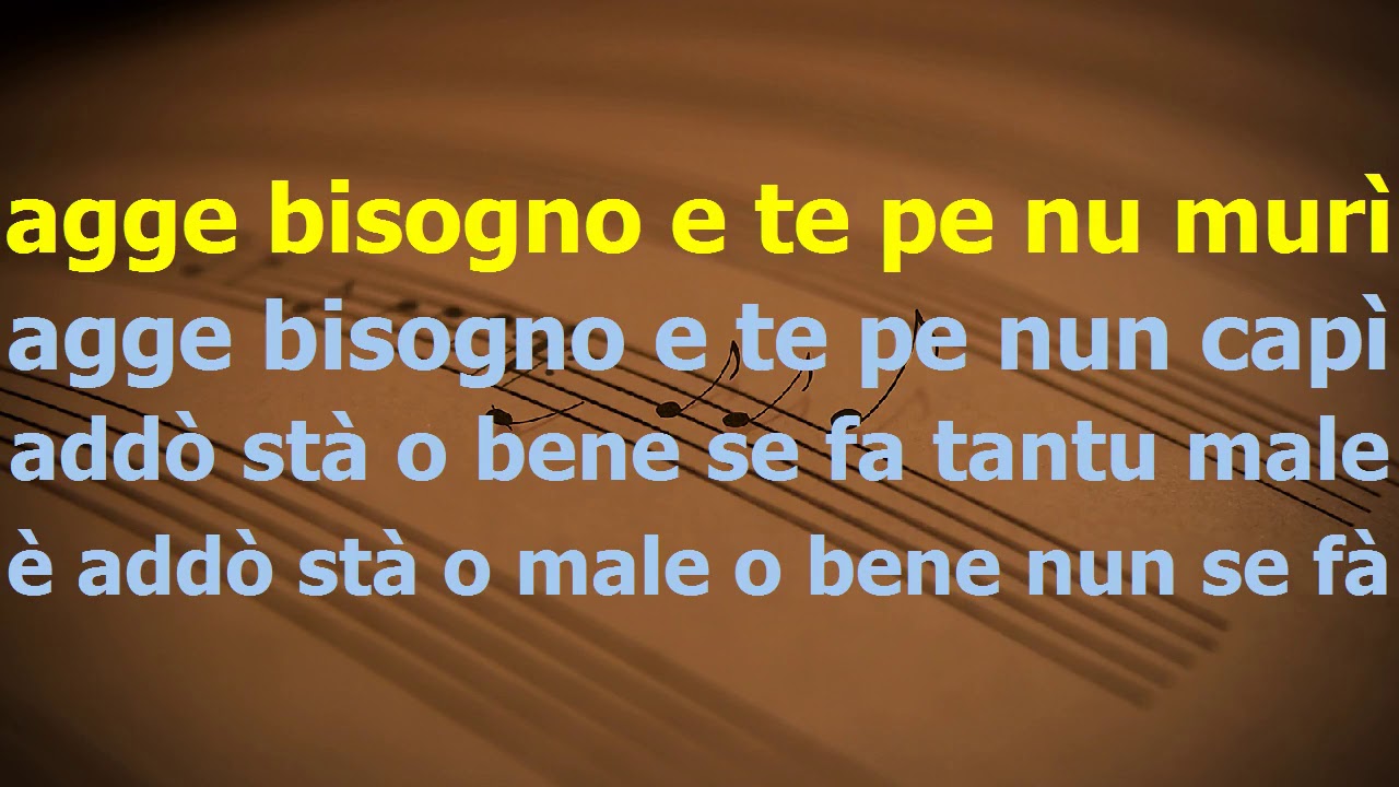 Meza canzone Nino D'Angelo karaoke