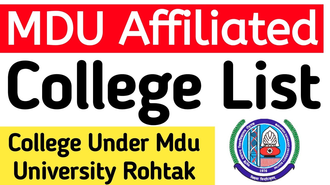 Mdu Affiliated College List Mdu College list College Under Mdu