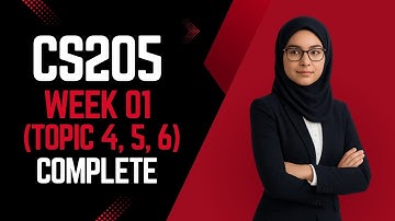 CS205 Short Lectures | CS205 Week 1 | CS205 Topic 4, 5, 6 | CS205 Information Security | CS205 VU