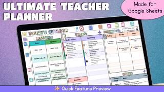 The Ultimate Google Sheets Teacher Planner & Interactive Dashboard 🪐 | Full Preview