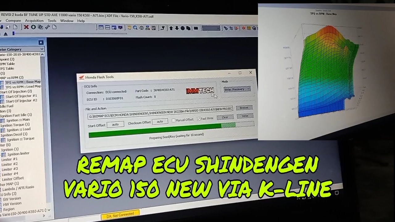 REMAP ECU Original Honda Shindengen Via K-Line Vario... - youtube