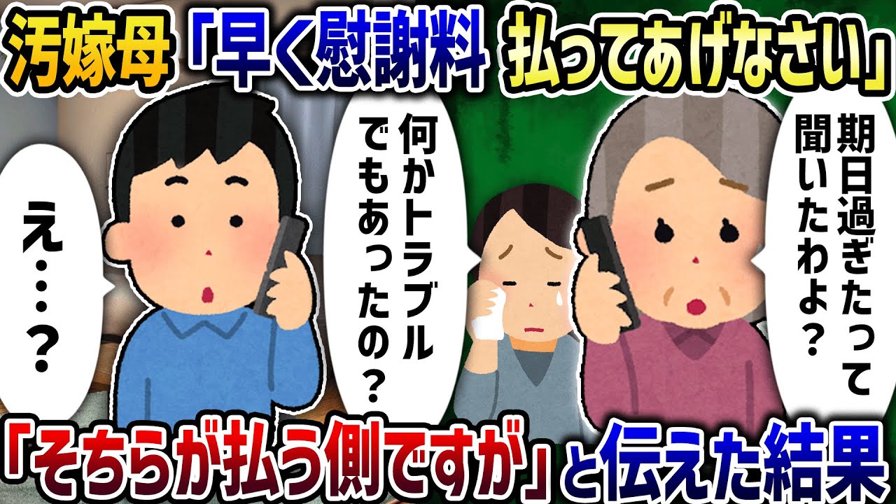 汚嫁母「早く娘に慰謝料払ってあげなさい」→「払うのはそちらですが」と伝えた結果【2ch修羅場スレ】【2ch スカッと】【ゆっくり解説】