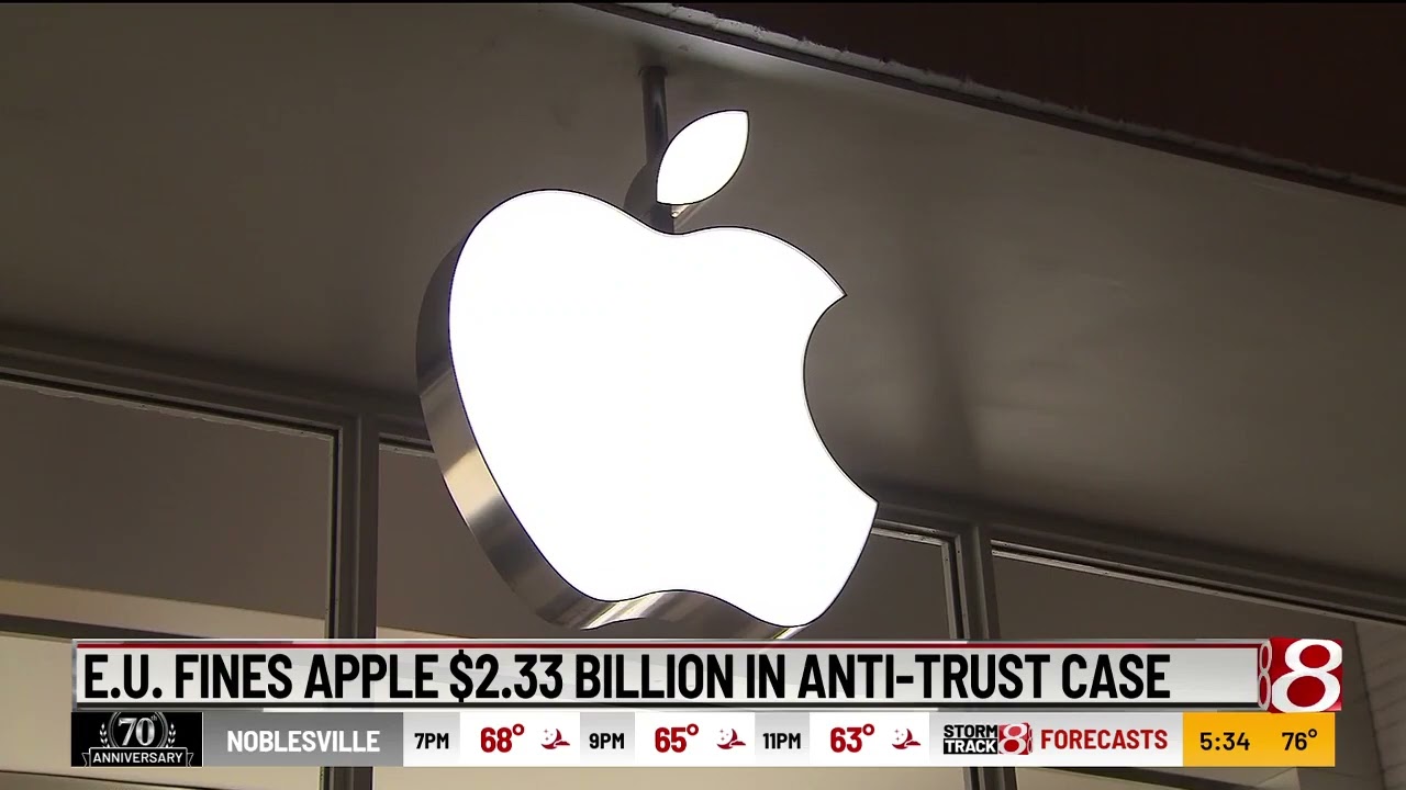 Apple hit with $2 billion EU antitrust fine
