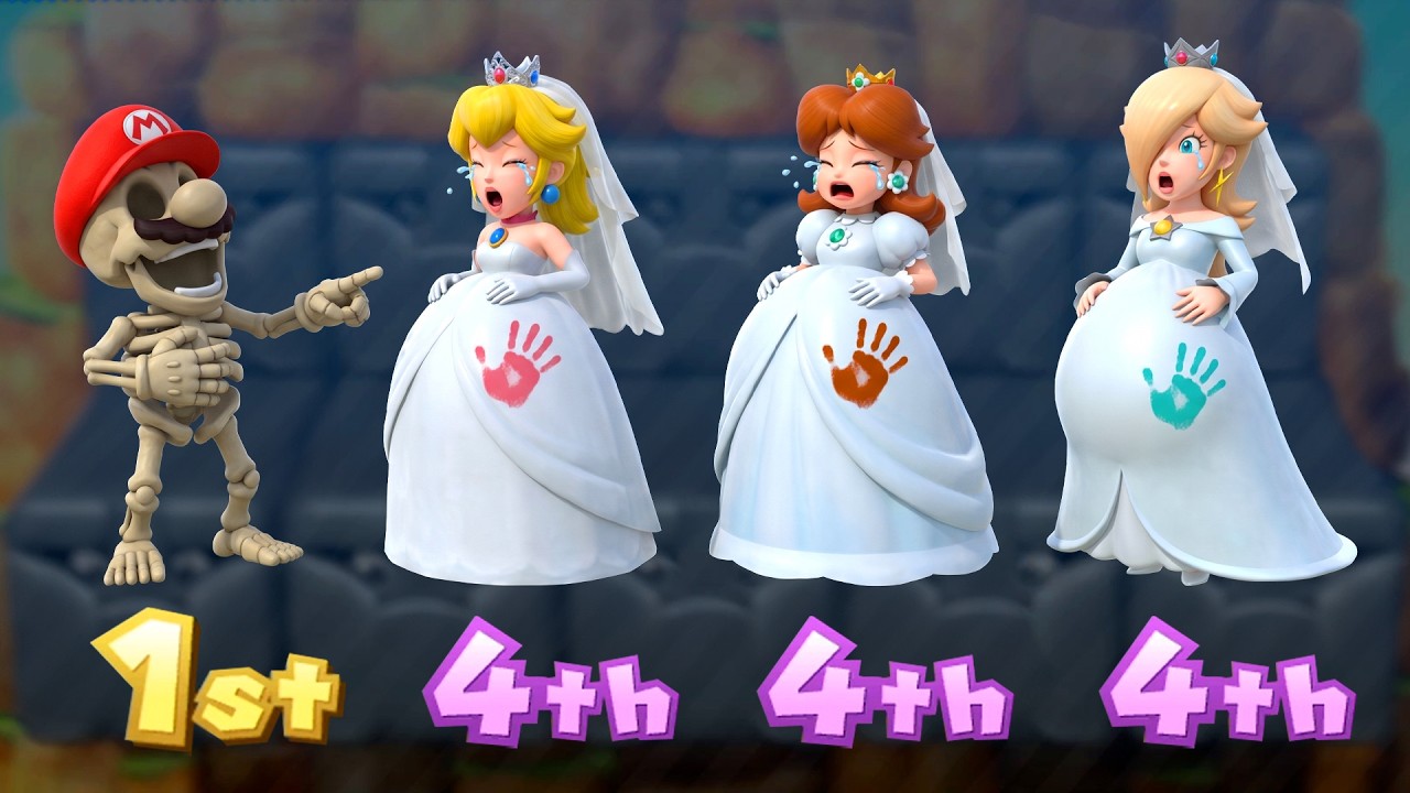 Mario Party 10 Ultimate 1VS3 Showdown - Skeleton Mario VS Peach & Daisy & Rosalina (Master CPU)