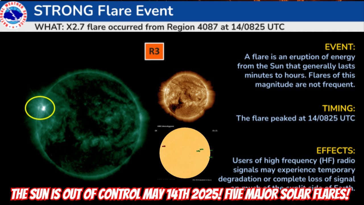 The Sun Is Out Of Control May 14th 2025! Five Major Solar Flares! - YouTube