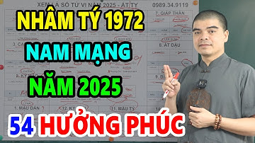 Tử Vi Tuổi Nhâm Tý 1972 Nam Mạng Năm 2025, Bất Ngờ NHẬN LỘC TRỜI BAN Đổi Đời Giàu Có Sau Một Đêm