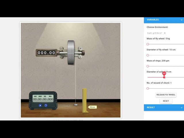 Determination of the Moment of Inertia of Flywheel | Demo of VLAB