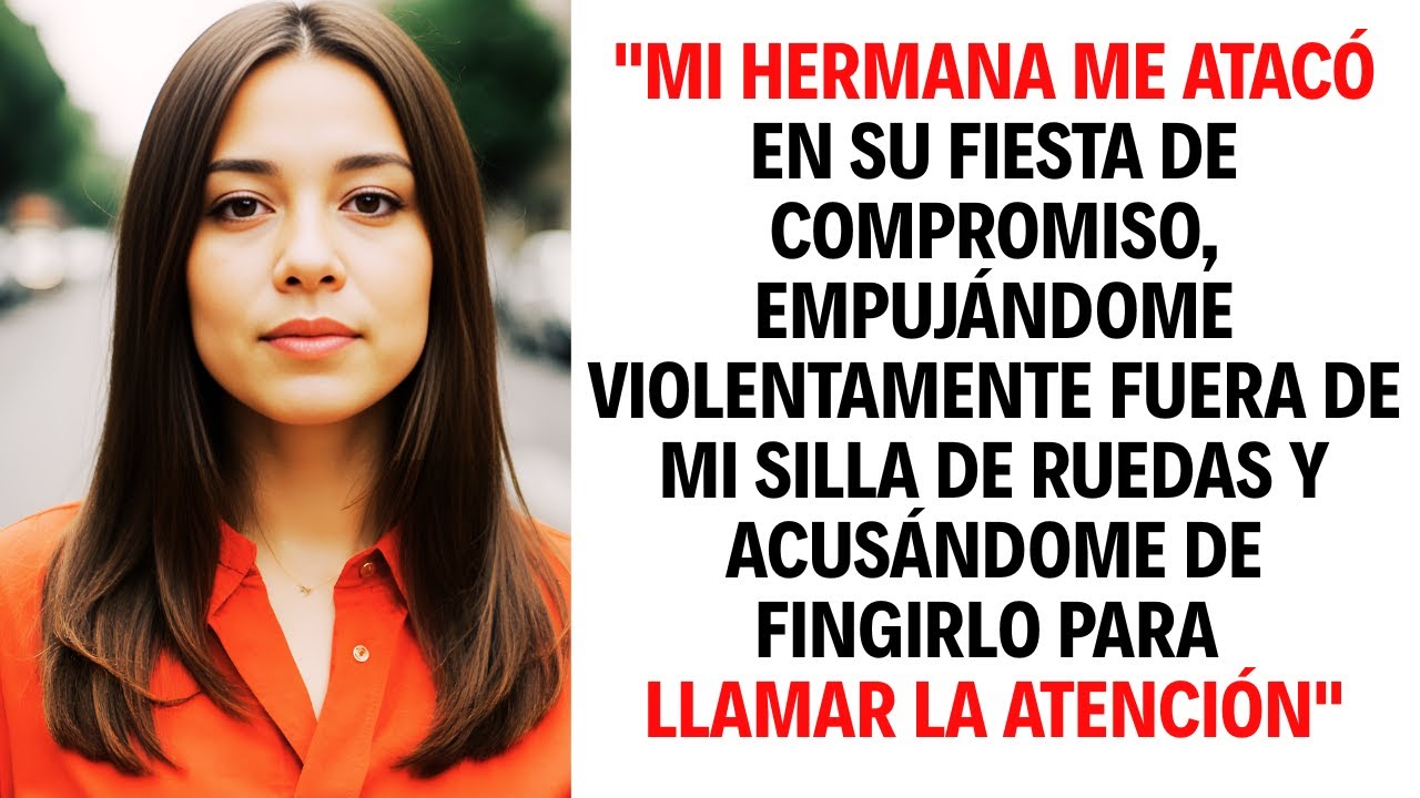 MI HERMANA ME ATACÓ EN SU FIESTA DE COMPROMISO, EMPUJÁNDOME VIOLENTAMENTE FUERA DE MI SILLA ........