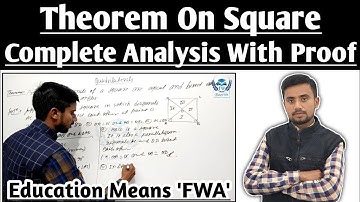 Prove that the diagonals of a Square are equal and bisect each other at right angles