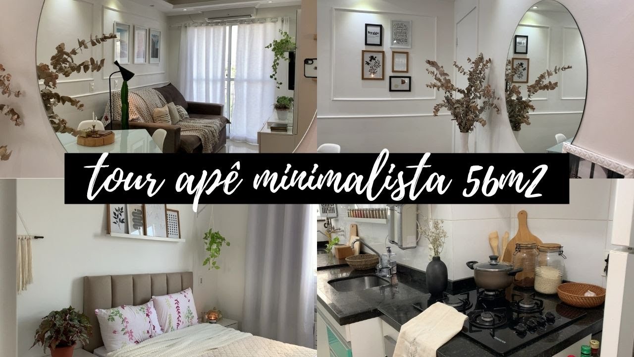 TOUR POR UM APARTAMENTO MINIMALISTA DE 56M2