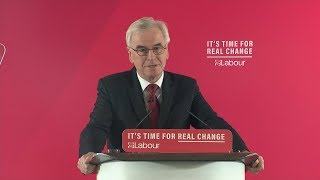 Campaign Live: John McDonnell lays out Labour's first 100 days if elected | ITV News