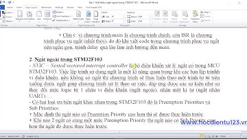STM32|Phần 8.1- Giới thiệu ngắt và ngắt ngoài trong STM32F103C8/Interrupt in STM32