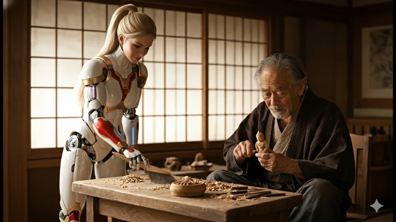 A Care Robot Helping an Elderly Japanese Wood Carver Live Alone