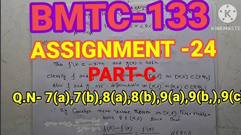 ASSIGNMENTS 2024 |BMTC-133|REAL ANALYSIS |SOLUTION| PART-C| MATH SOLUTIONS for all|