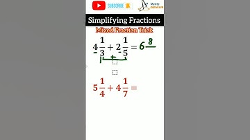 Simplifying Fractions Quickly 🤩/Mixed #fraction #simplification trick #shorts #trending #shortsfeed