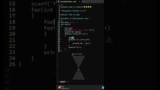 C Pattern Printing Tutorial 🔥 0-1 Diamond Pattern in C Using Nested Loops | C Programming #Shorts