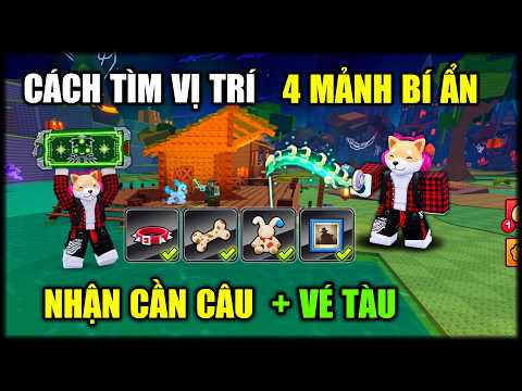 Cách Tìm Vị Trí 4 Mảnh Nhận CẦN CÂU & VÉ TÀU Phá Đảo UPDATE HALLOWEEN Steal An Egg | Roblox