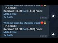 METAFORCE JANUARY EARNINGS VIA THE WINNING TEAM 🤑🤑