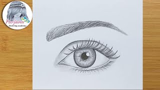 eye drawing draw easy simple step beginners realistic way farjana academy drawings sketch pencil paintingvalley