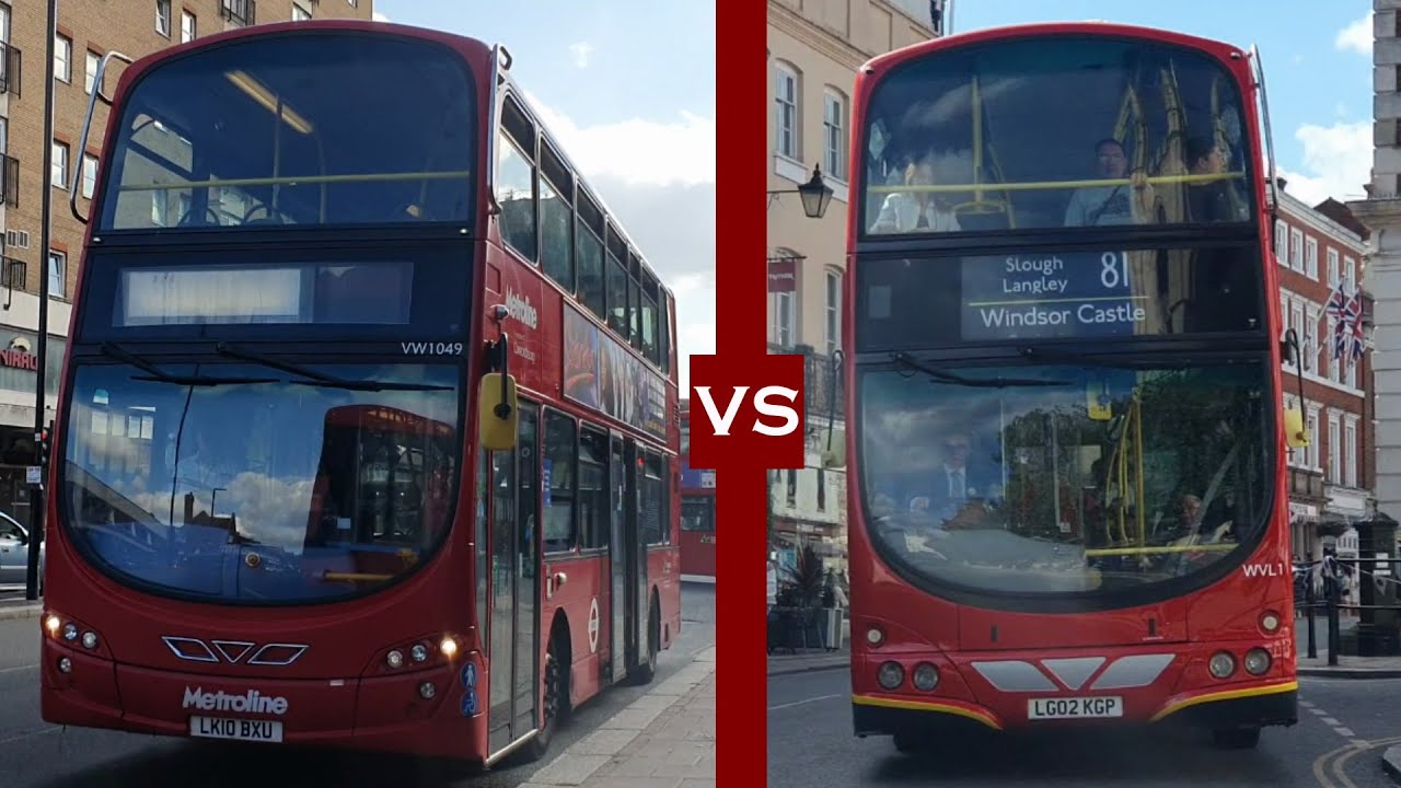 Route 81 Bus Race And Blind Change WVL1 Vs VW1049 Slough Poyle Route 81 Bus Race And Blind Change WVL1 Vs VW1049 Slough Poyle