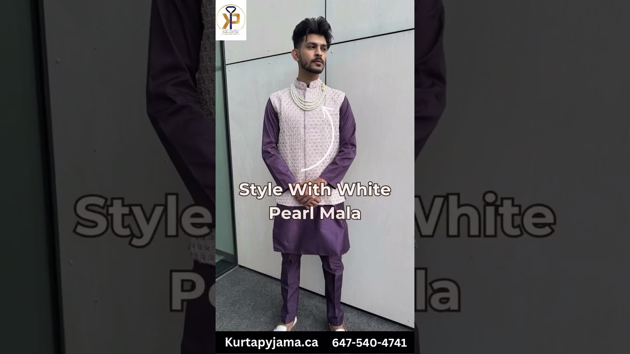 Purple Mauve Kurta Pant Set with Onion Pink Nehru Jacket 💜| 