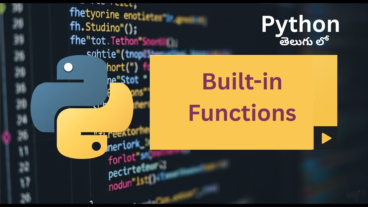 Built-In Functions in Python | Python Full Course for Beginners ...