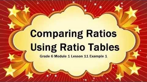 Comparing Ratios Using Ratio Tables