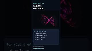90 Glowing Dots with One Loop in p5.js #Shorts