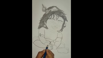 Krishna Drawing/Janmashtami Special Drawing🙏 #shorts #drawing #art #krishna #shortsfeed #janmashtami