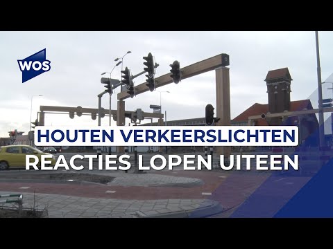 Wisselende reacties op houten verkeerslichten