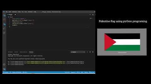 Palestine flag using python| turtle|2021|programing|easy steps| 1 minute programing