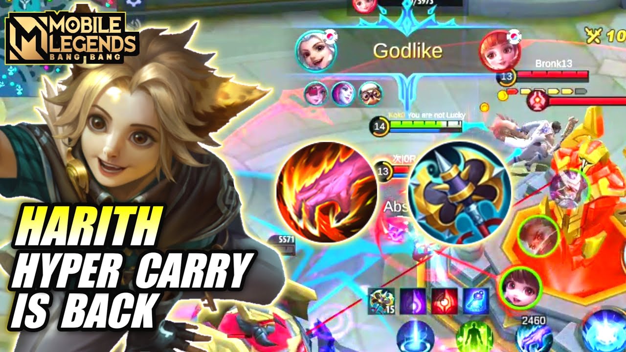 SOLO RANK HARITH HYPER CARRY IS BACK|HARITH GAMEPLAY 2021|BEST BUILD HARITH 2021|MLBB