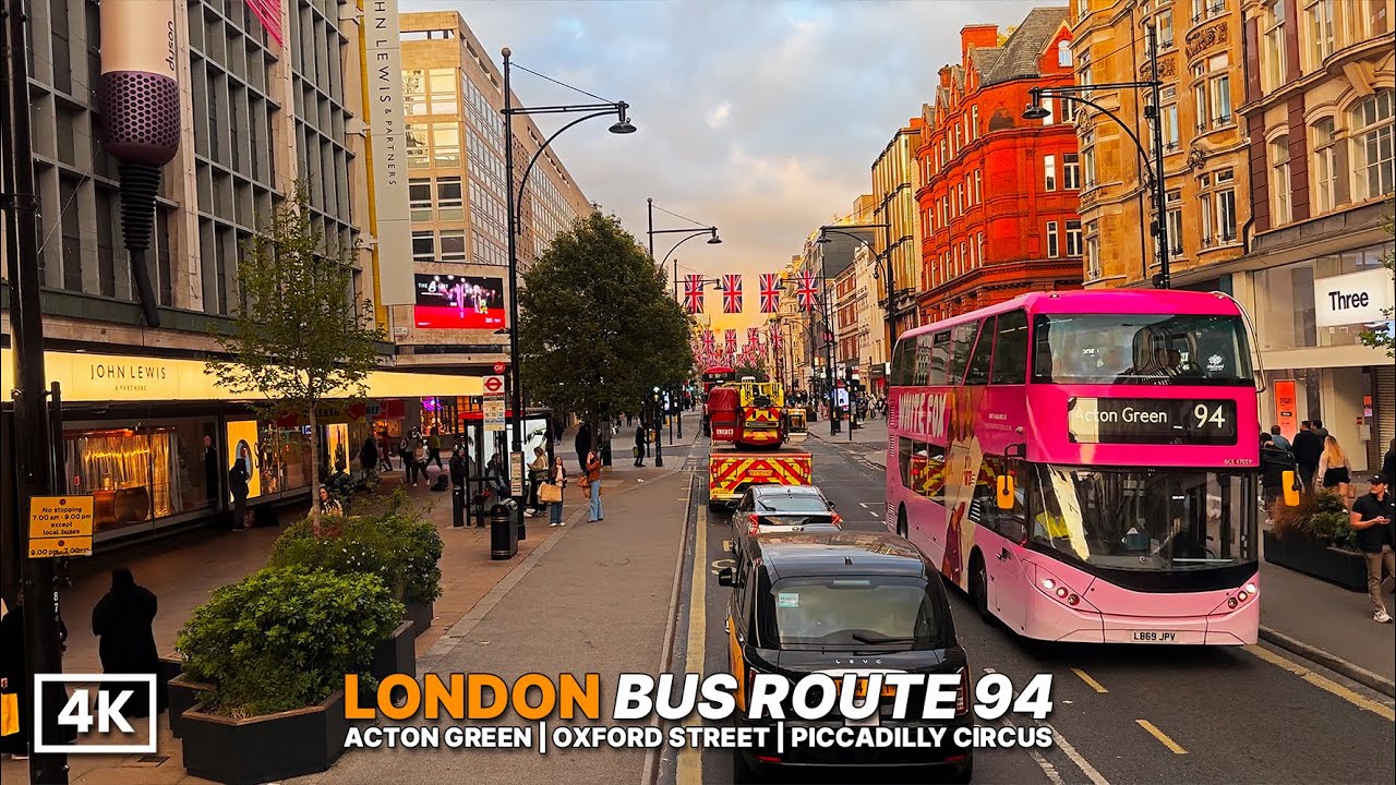 Bus Ride From Quiet West London to the Heart of the City – Bus 94 Ride to Piccadilly Circus | 4K POV