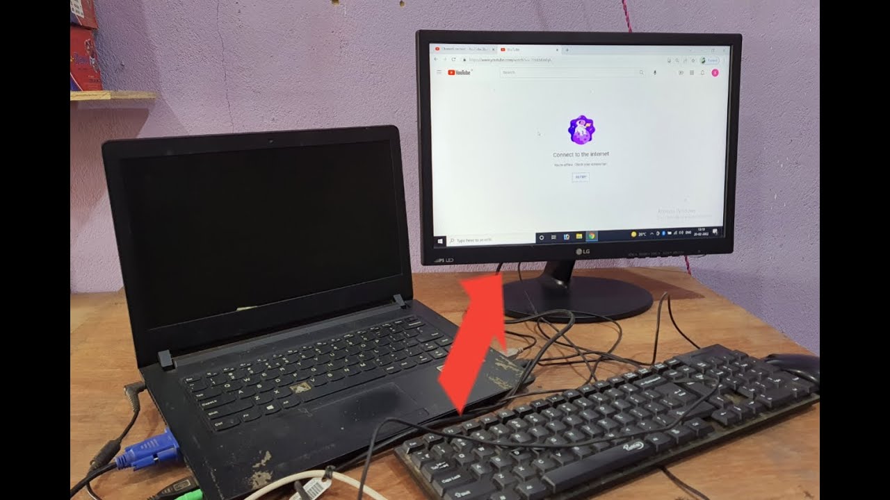 How to connect monitor to Laptop as a Desktop/Transform a Damaged ...