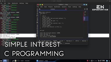 Write a C program to calculate simple interest | C programming | Expository Hub | malayalam