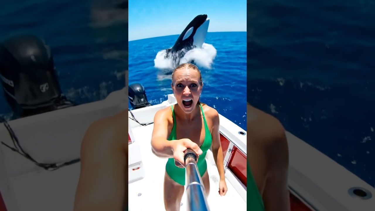 Horrible 😱 Nightmare experience tourist in Florida Ocean ￼￼￼with wild ￼ORCA ￼