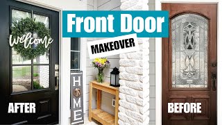 BudgetFriendly DIY Front Door MAKEOVER with GLASS INSERT | StepbyStep | TINI'S TIPS