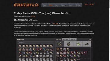 FFF #338 (New Character GUI / Logistic Toggle & Krastorio 2) - Factorio Friday Facts Discussion