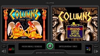 Columns (Mega Drive vs Super Famicom) Side by Side Comparison (Sega Genesis vs Snes) screenshot 1