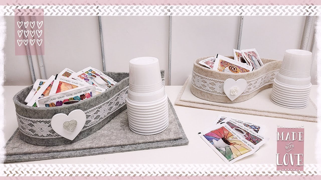 Set Porta Zucchero & Bicchierini da caffè in feltro facile & senza cucire
